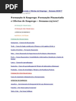 Formação Financiada e Ofertas de Emprego