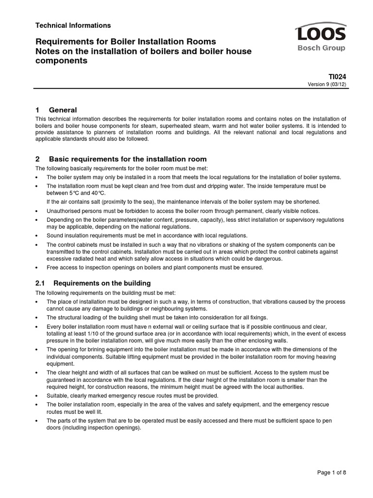 Boiler Room Installation Requirements | PDF | Chimney | Boiler