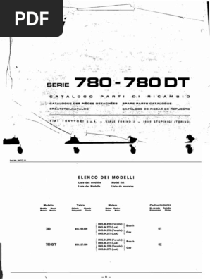 Catalog Parti Componente Tractor Fiat 780 780dt Vehicles Vehicle Technology