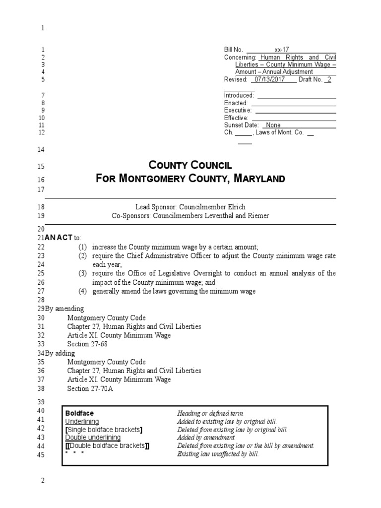 Drafted Minimum Wage Proposal PDF Minimum Wage Wage
