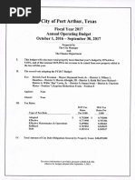 Port Arthur BUDGET 2016-2017