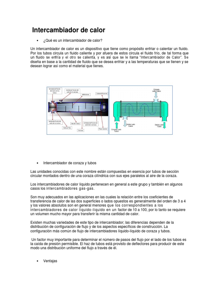 Intercambiador de Calor OFICIAL Coraza y Tubos | PDF | Intercambiador de  calor | Calor