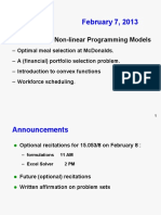 15.053/8 February 7, 2013: More Linear and Non-Linear Programming Models