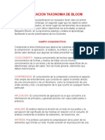 Clasificacion Taxonomia de Bloom