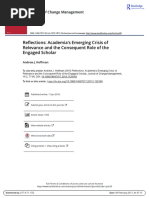 Hoofman, A. J. (2016). Reflections Academia's Emerging Crisis of Relevance and the Consequent Role of the Engaged Scholar