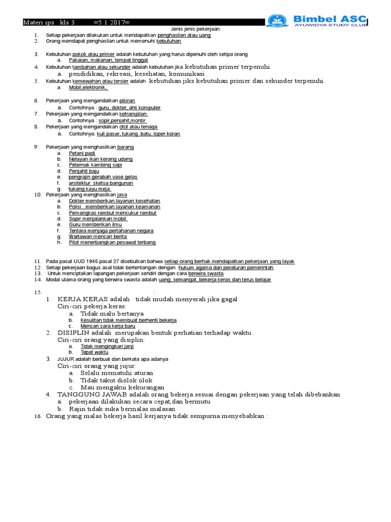 BAB 1 Jenis Pekerjaan