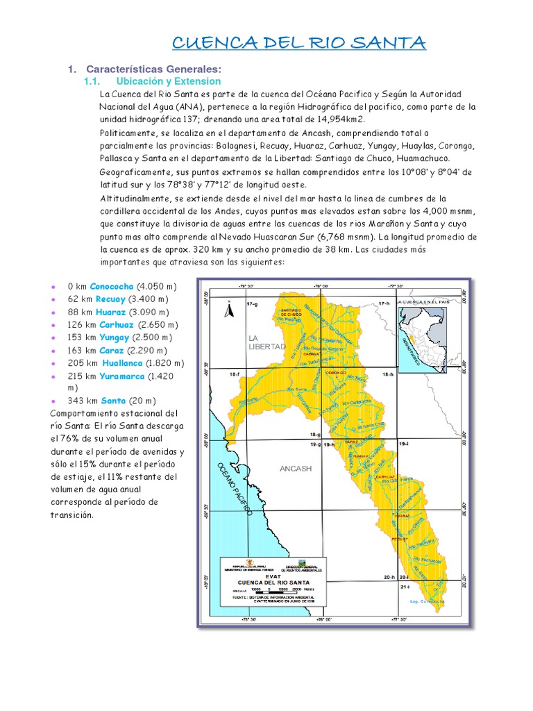 Características de la Cuenca del Río Santa | PDF | Materiales ...