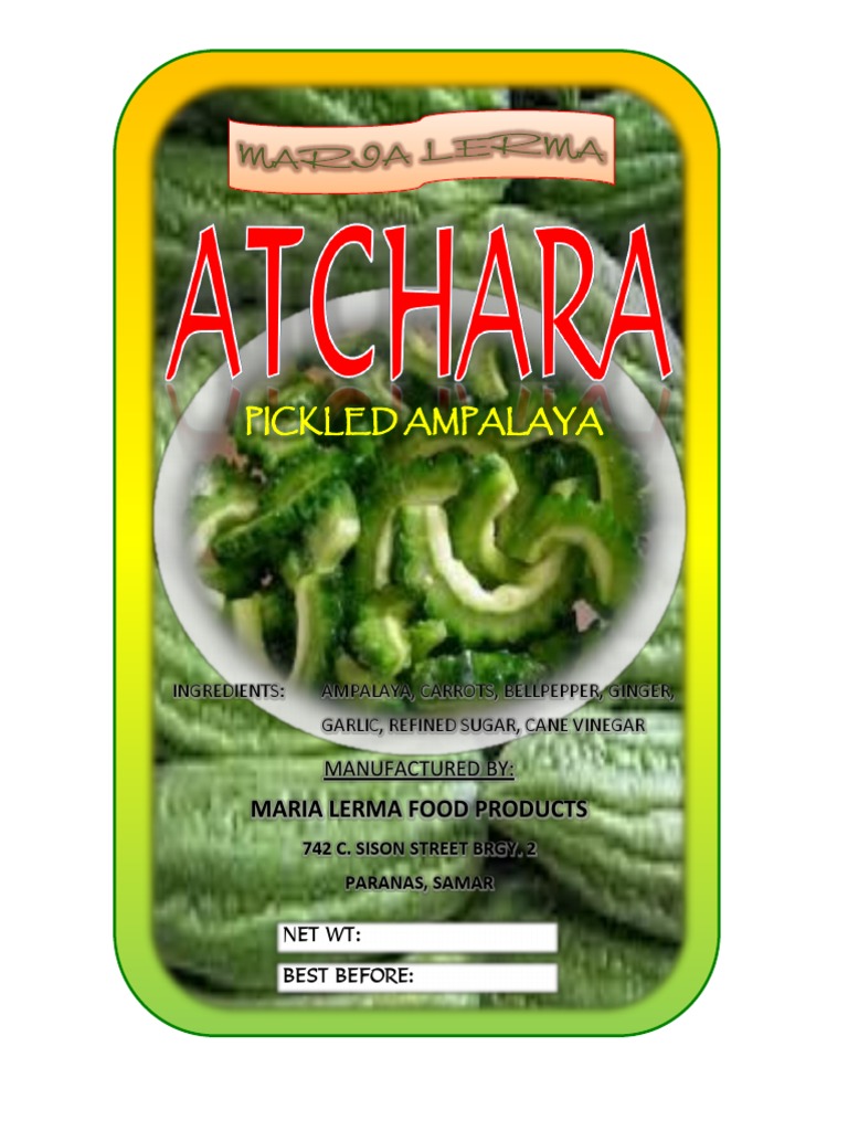 Atchara Label Ampalaya | Condiments | Food Ingredients | Free 30-day ...