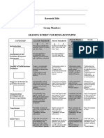 Research Rubric - Any Discipline