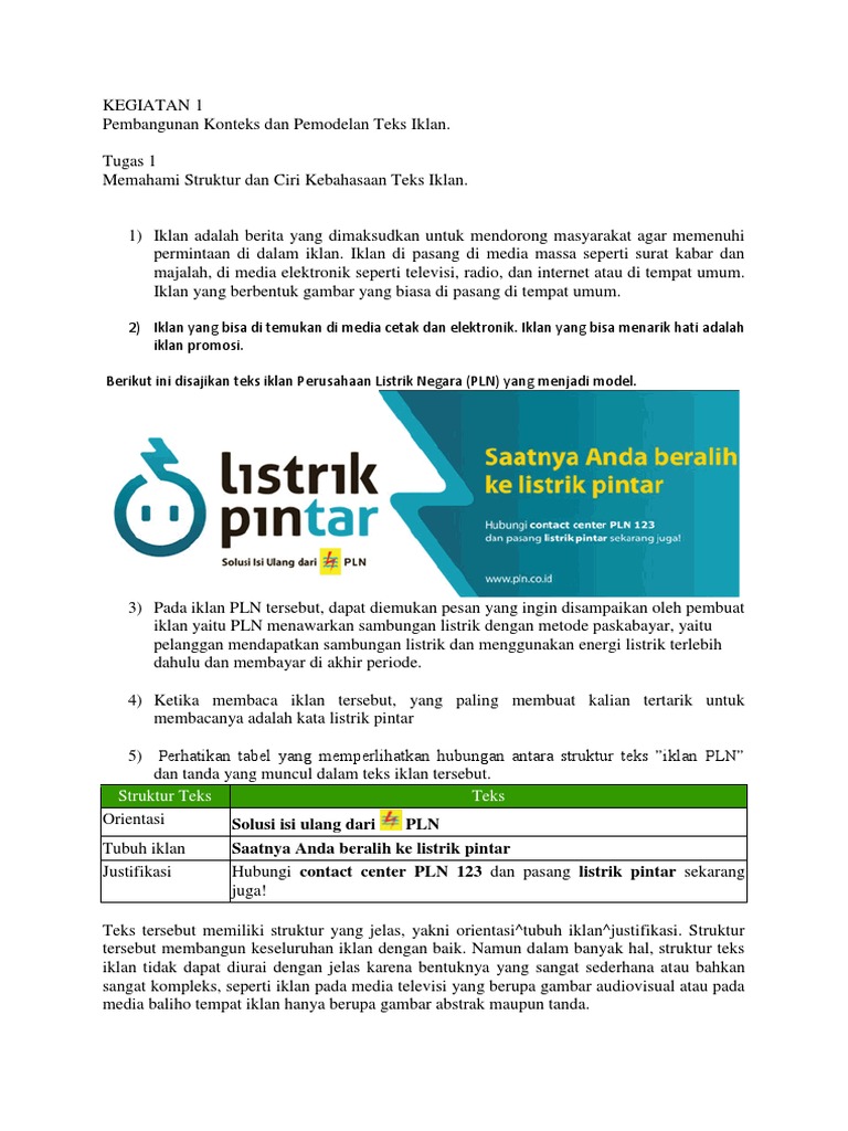 Contoh Struktur Iklan Orientasi Tubuh Iklan Justifikasi