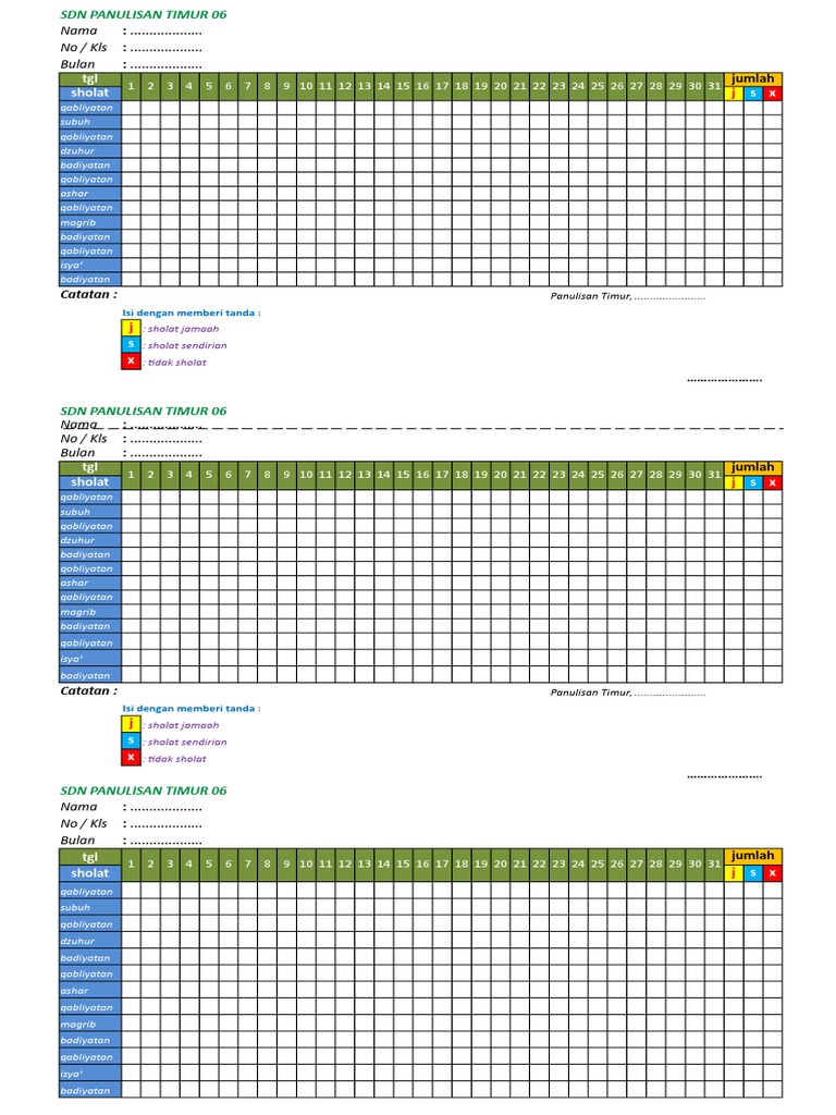 Jadwal Sholat Berjamaah Di Sekolah