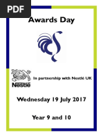 Awards Day Programme 2017 - Year 9 - 10