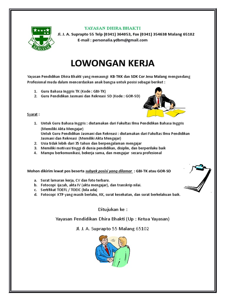 Lowongan Kerja Sd Pdf