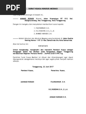 Surat Kuasa Mediasi