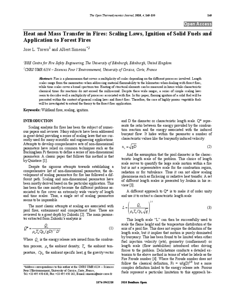 Scaling Laws in Fire Dynamics | PDF | Heat | Combustion