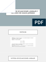 Sistema de Ecuaciones Lineales y Método de Gauss-Jordan