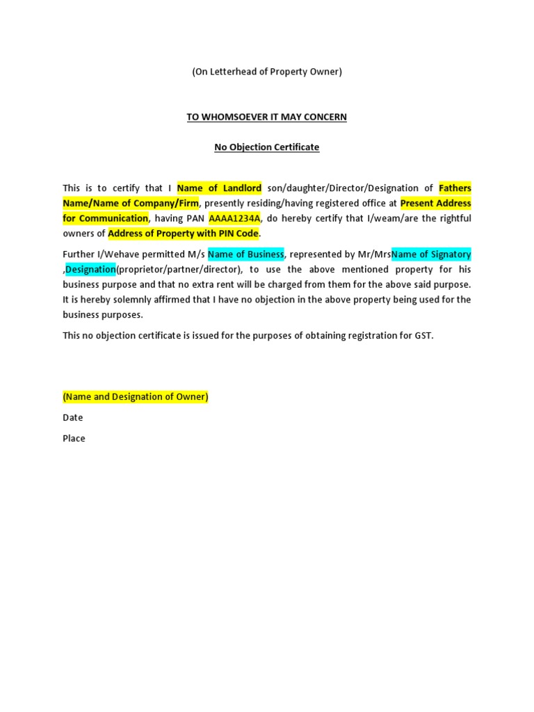 Noc - GST | PDF | Government Information | Government