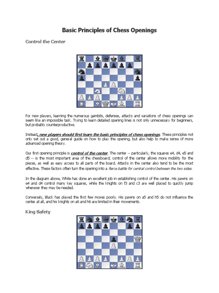 Basic Principles of Chess Openings, PDF, Chess Openings