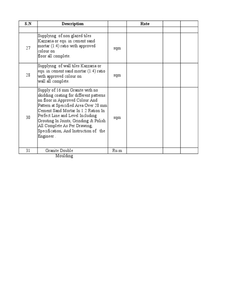 Rates For Tiles PDF Flooring Tile