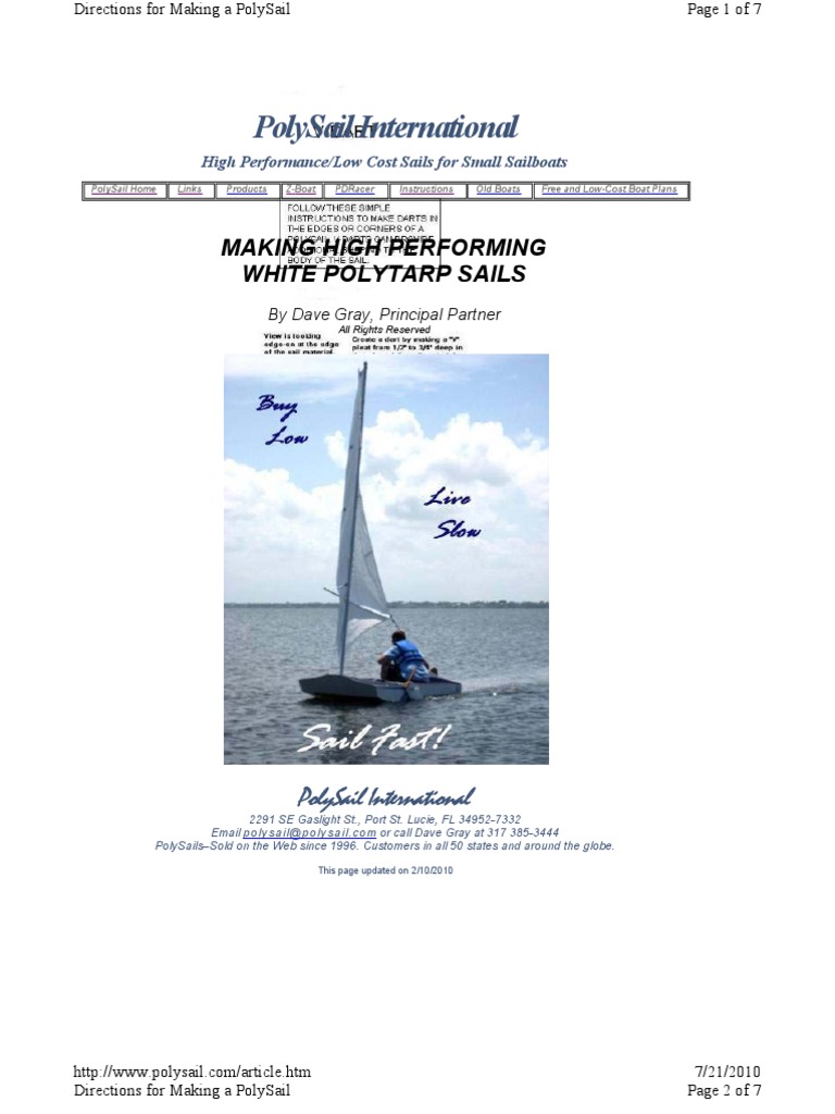 Making High-Performance Polytarp Sails | PDF | Sail | Water Sports