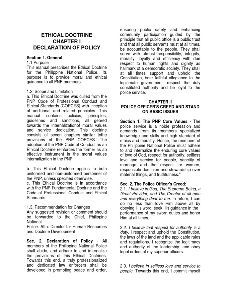 Ethical Doctrine Pdf Police Norm Social