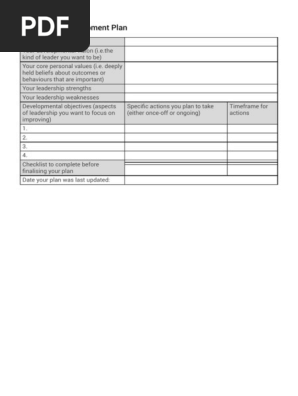 Leadership Plan