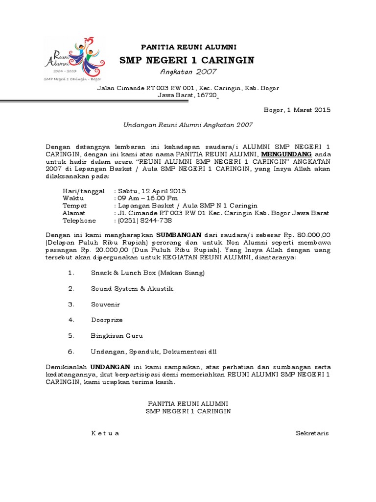 940 Contoh Surat Undangan Bukber Alumni Terbaru