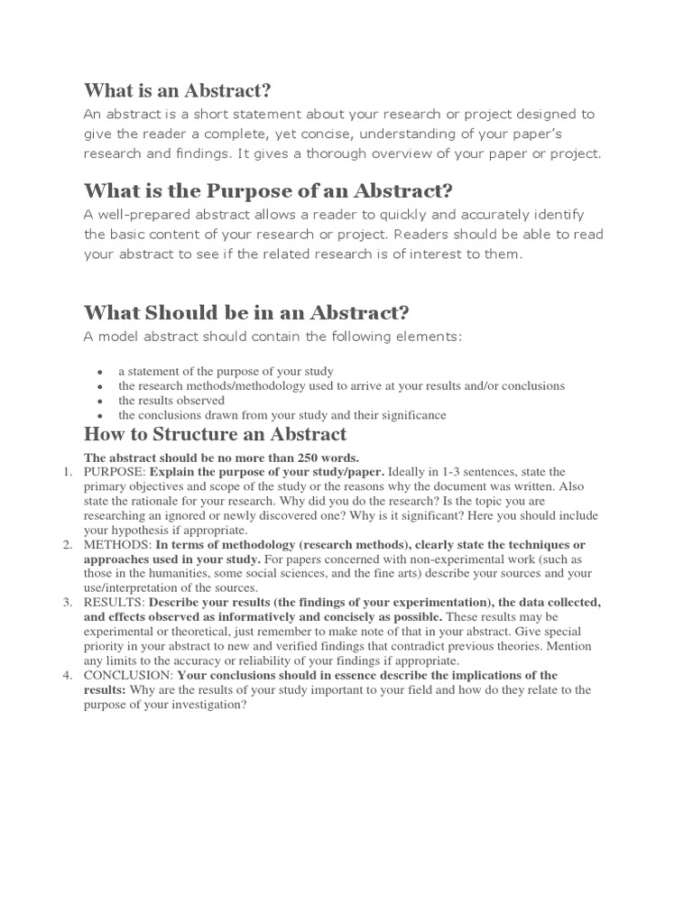 What Is An Abstract | PDF
