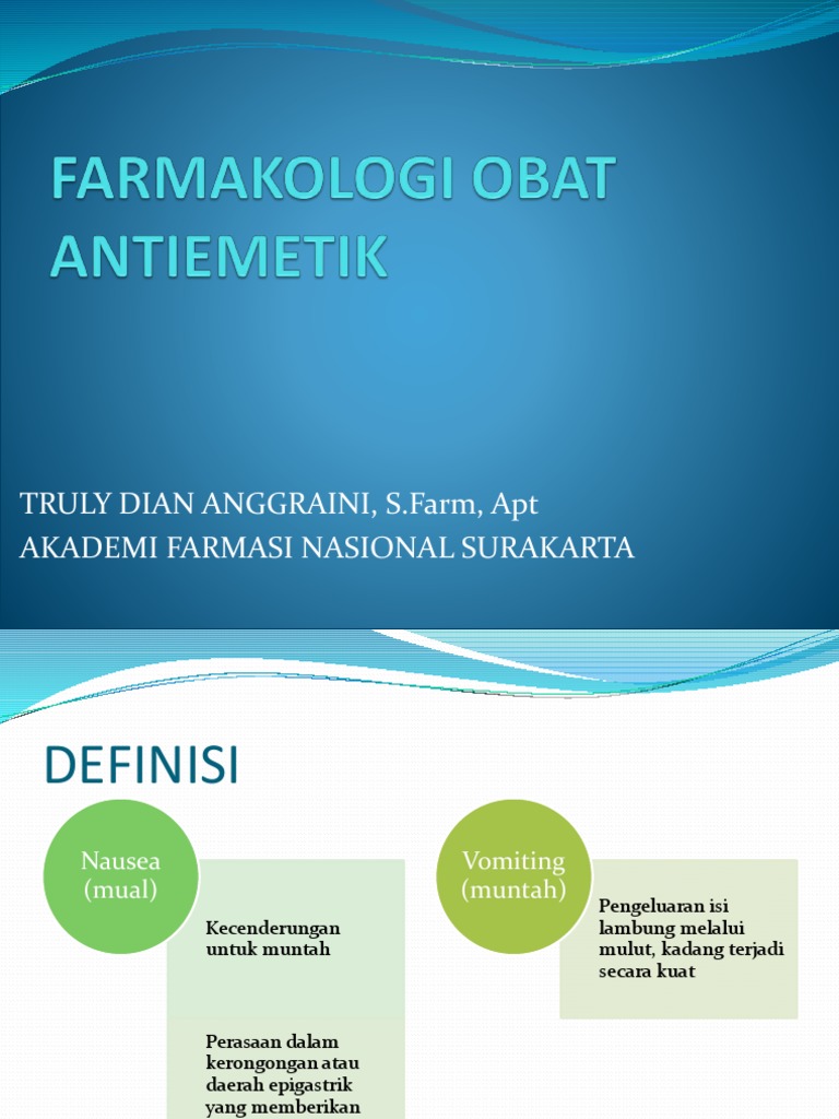 Farmakologi Obat Antiemetik | PDF