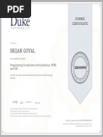 Certificate JS, HTML, Css (Duke)