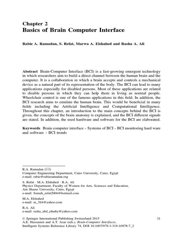 Basics of Brain Computer Interface | PDF | Neural Oscillation ...