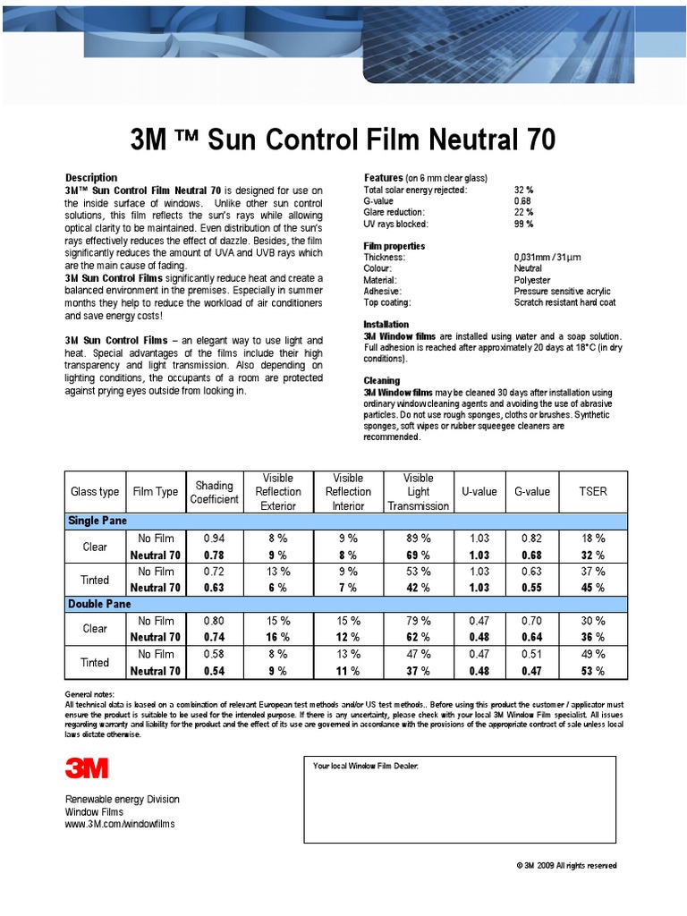 Traditional - Solar - NEUTRAL 70 | PDF | Ultraviolet | Window