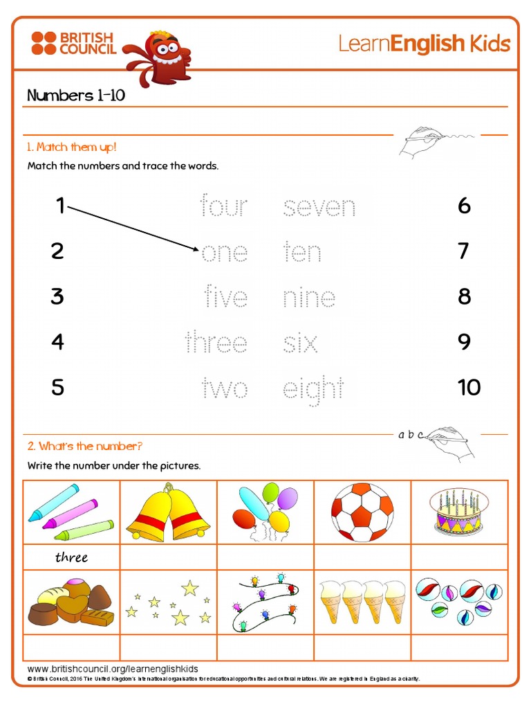 Worksheets Numbers 1 10