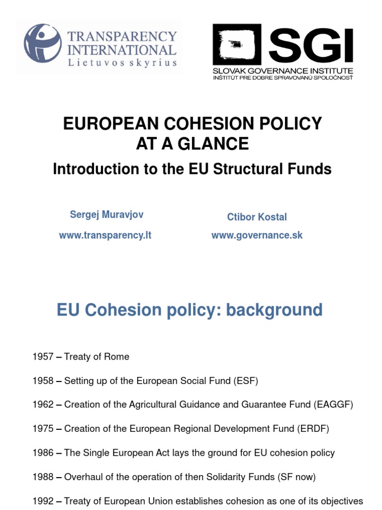 Romania's Role in EU Cohesion Policy | PDF | Structural Funds And ...