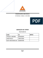 Trabalho Geração de Vapor