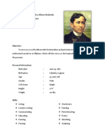 DR Jose Protacio Rizal Resume