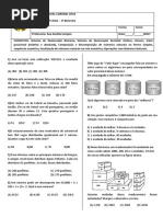 AVALIAÇÃO DE MATEMÁTICA - 5º ANO DO 2º CICLO - 1º BIMESTRE
