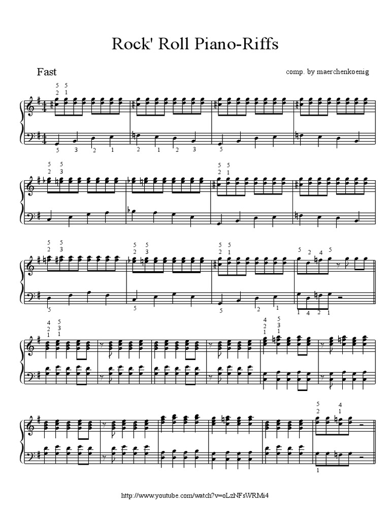 Rock N Roll Piano Riffs PDF | PDF | Entertainment (General) | Jazz Music