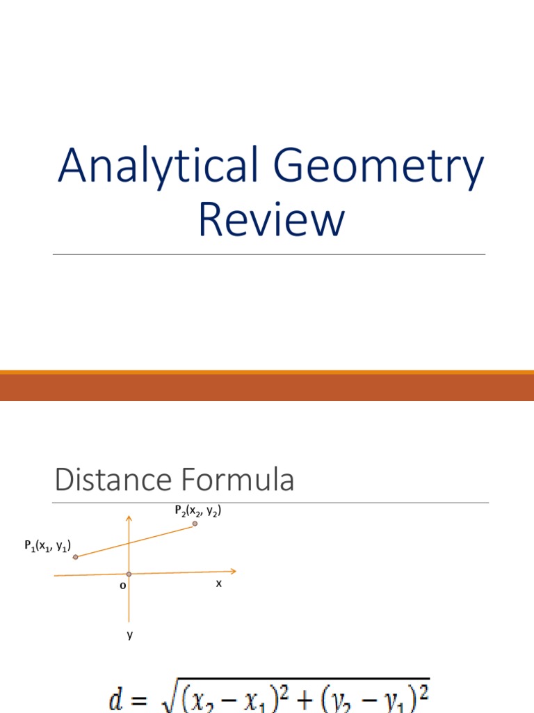 Analytic Geometry Review Analytic Geometry Geometry