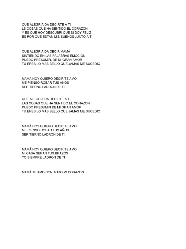 Letra de Canciones 10 de Mayo