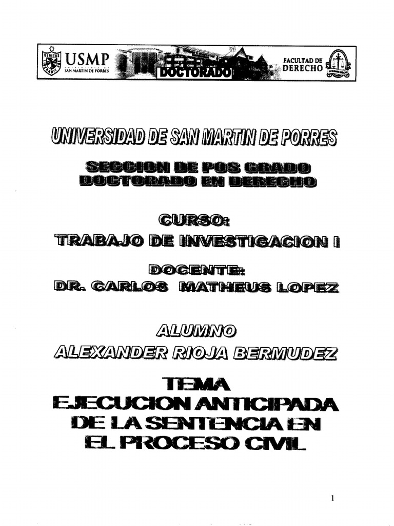 Ejecucion Anticipada de La Sentencia en El Proceso Civil PDF | PDF