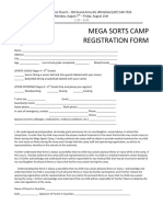 Mega Sorts Camp Registration Form