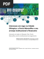 Interesses Em Jogo Na Cidade Olímpica. o Porto Maravilha e Seu Arranjo Institucional e Financeiro