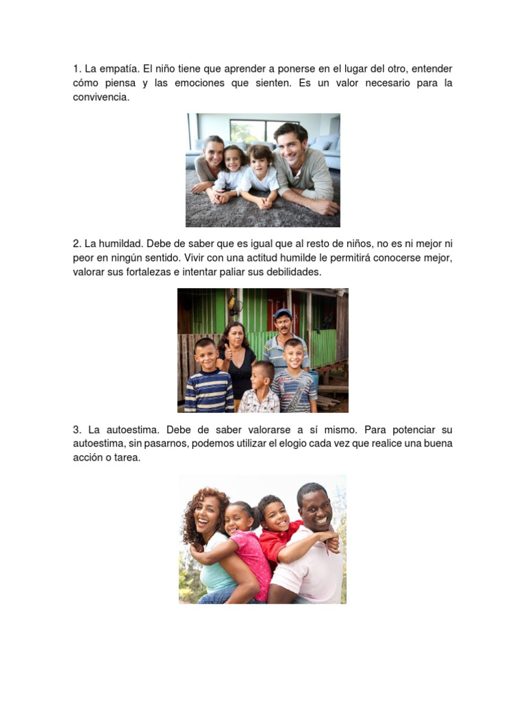 5 Valores en La Familia | PDF | Relaciones personales, crianza y ...