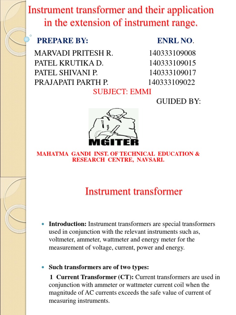 Instrument Transformer and Their Application | PDF | Inductor | Transformer