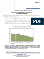 INDICADORES DE OCUPACIÓN Y EMPLEO, CIFRAS OPORTUNAS DURANTE JUNIO DE 2017