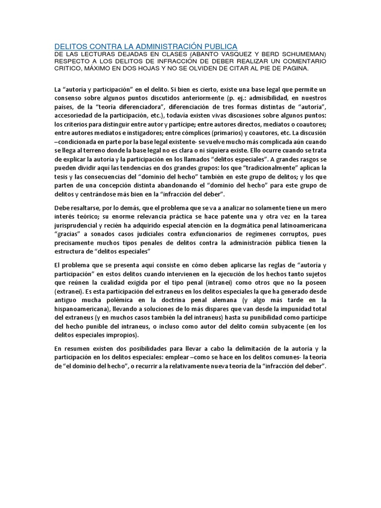 Delitos Contra La Administración Publica | PDF | Delito | Derecho penal