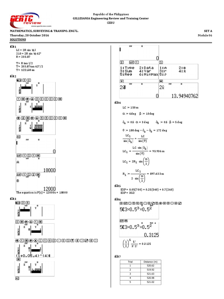 Engineering Solutions for Surveying & Math | PDF | Traffic | Road Transport