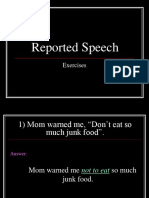 Reported Speech Exercises