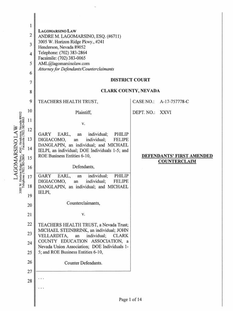 Counterclaim | PDF | Trustee | Board Of Directors